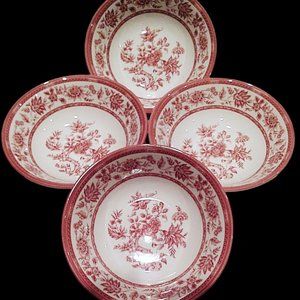 Churchill Indian Tree Bowls, Cottage Dinnerware, Dessert Bowls, Farmhouse Bowls